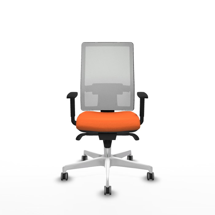 PIQUERAS Y CRESPO Silla de oficina Horna con mecanismo Sincro, Naranja y Blanco