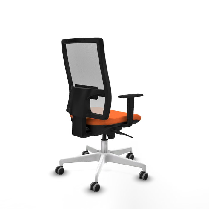PIQUERAS Y CRESPO Silla de oficina Horna con mecanismo Sincro, Naranja y Blanco