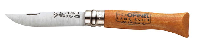 Opinel Navaja de acero al carbono N° 8 con hoja de 8,5 cm