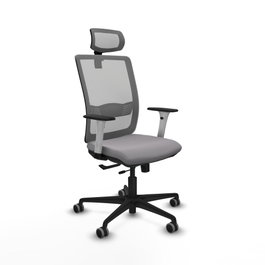 PIQUERAS Y CRESPO Silla de oficina Haches Gris con mecanismo Sincro/Traslack