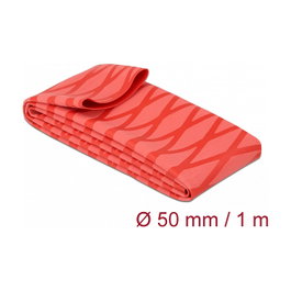 DeLOCK Tubo termorretráctil con patrón en X antideslizante Rojo 1 m x 50 mm 19609