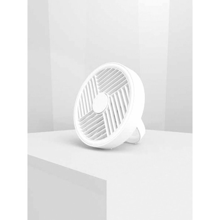Cristalrecord Splash Ventilador de sobremesa recargable blanco con LED y aroma