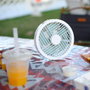 Cristalrecord Splash Ventilador de sobremesa recargable blanco con LED y aroma