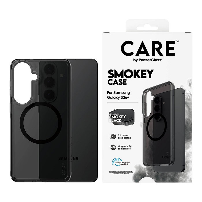 PanzerGlass CARE Urban Explorer Case Smokey m. Schwarz Qi Samsung Galaxy S26+ Funda Negro
