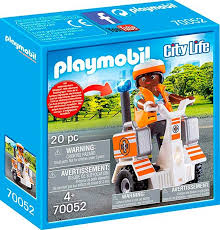 Playmobil 70671 Balance Racer Rescate - Moto de Emergencias con Sirena (Pilas Incluidas), Conductor y Utensilios - Juguete para Niños +4 Años