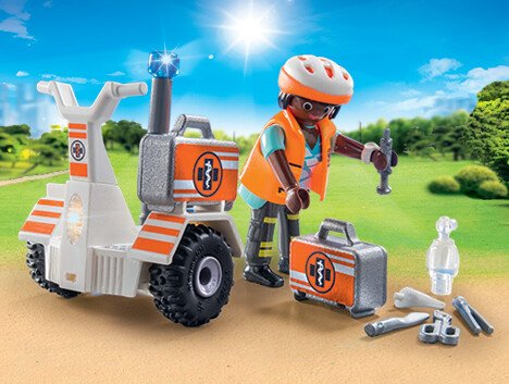 Playmobil 70052 - Juego de Figura City Life 'Primeros Auxilios y Segway', Set de Juguete con 27 Piezas para Niños a Partir de 4 Años
