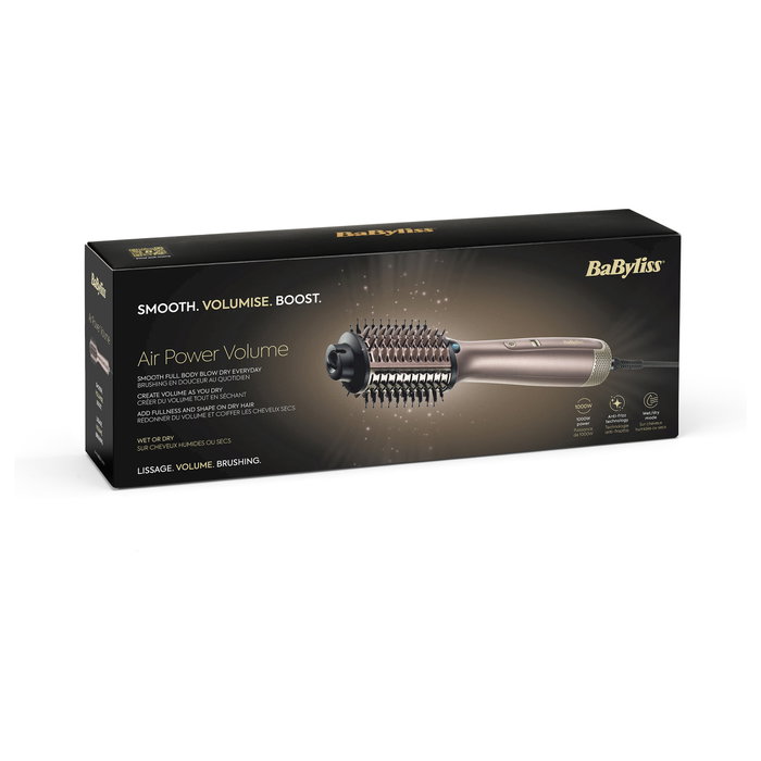 BaByliss Air Power Volume Cepillo de Aire Caliente 1000W Champán