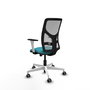 PIQUERAS Y CRESPO Silla de oficina Motilla con mecanismo Sincro/Traslack, Turquesa y Gris