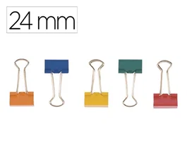 Q-connect Pinza metálica reversible n.2 24 mm colores surtidos, caja de 10 unidades
