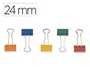 Q-connect Pinza metálica reversible n.2 24 mm colores surtidos, caja de 10 unidades