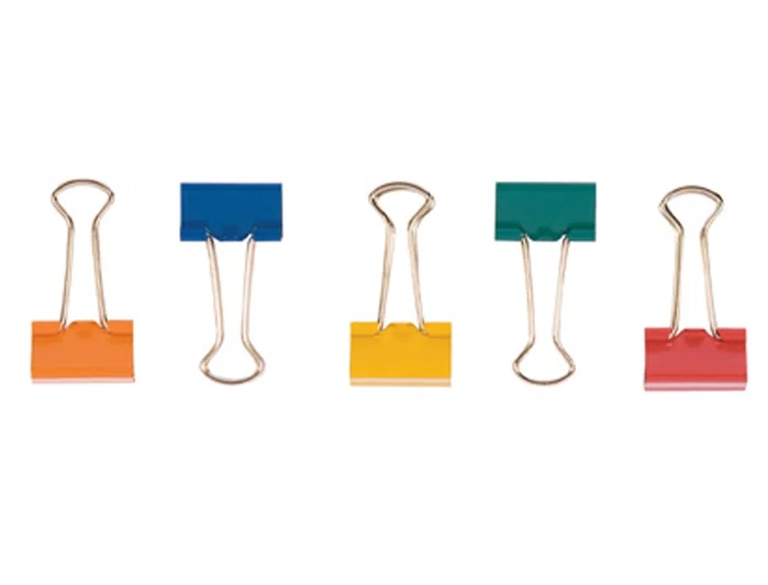 Q-connect Pinza metálica reversible n.2 24 mm colores surtidos, caja de 10 unidades