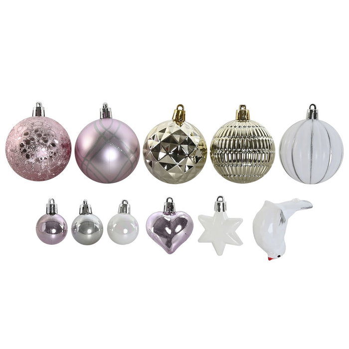 DKD Home Decor Set de 40 Bolas de Decoración Rosa