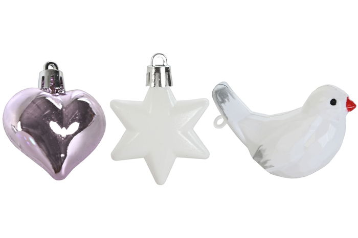 DKD Home Decor Bola Decoración Navidad Fantasía Rosa 6 x 25 x 25 cm Set de 40