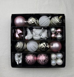 DKD Home Decor Set de 40 Bolas de Decoración Rosa