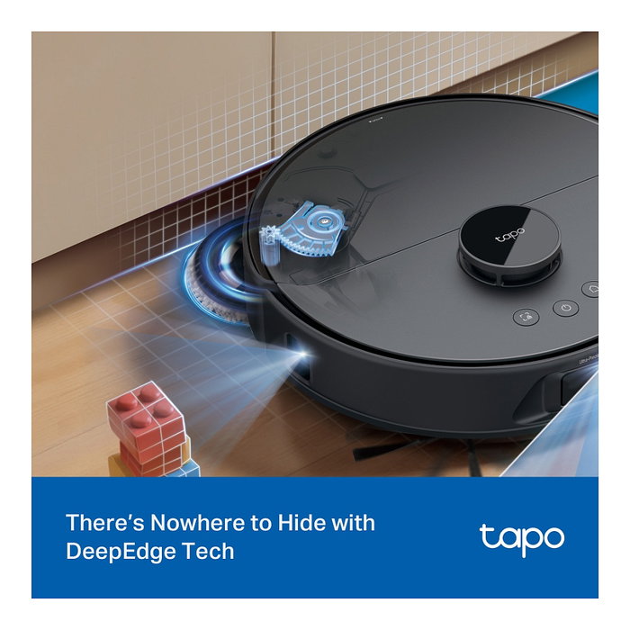 TP-Link Tapo RV50 Pro Omni Robot Aspirador y Fregador con Estación Base, Auto-Vaciado y Auto-Limpieza, Mapeo Lidar D-ToF, Wi-Fi, Compatible con Alexa y Google Assistant, Negro