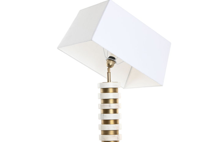 DKD Home Decor Lámpara de Sobremesa Acero y Mármol Dorado