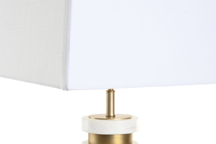 DKD Home Decor Lámpara de Sobremesa Acero y Mármol Dorado
