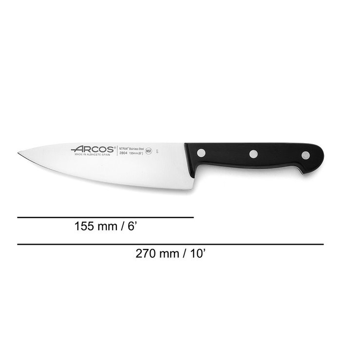 Arcos Cuchillo Cocinero Serie Universal 155 mm Acero Nitrum®