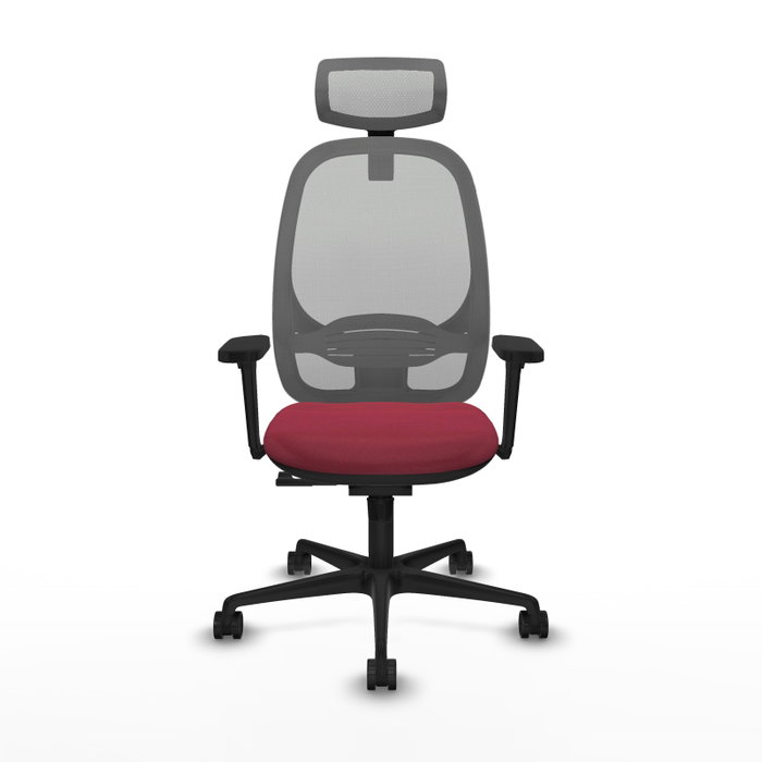 PIQUERAS Y CRESPO Silla de oficina Cilanco con mecanismo Sincro, Tela Granate y Malla Gris PIQUERAS Y CRESPO Silla de oficina Cilanco con mecanismo Sincro, Tela Granate y Malla Gris