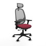 PIQUERAS Y CRESPO Silla de oficina Cilanco con mecanismo Sincro, Tela Granate y Malla Gris