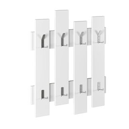 Hanah Home Perchero Colgante de Pared Wave Blanco 64x79x4cm Tablero Partículas Melamina 18mm