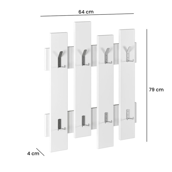 Hanah Home Perchero Colgante de Pared Wave Blanco 64x79x4cm Tablero Partículas Melamina 18mm Hanah Home Perchero Colgante de Pared Wave Blanco 64x79x4cm Tablero Partículas Melamina 18mm