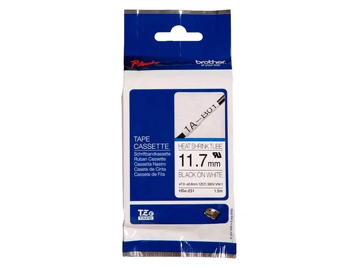 Brother Cinta tubo termorretractil negro sobre blanco de 11´7 mmx1,5m