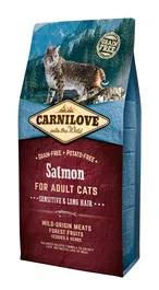 Carnilove Pienso para Gatos Adultos Salmón Sensitive Pelo Largo 6 kg