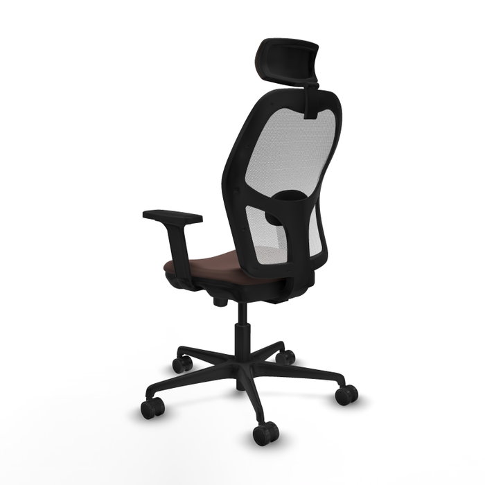 PIQUERAS Y CRESPO Silla de oficina Jorquera con mecanismo Sincro/Traslack, Marrón oscuro y Blanco PIQUERAS Y CRESPO Silla de oficina Jorquera con mecanismo Sincro/Traslack, Marrón oscuro y Blanco