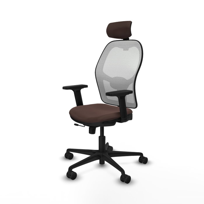 PIQUERAS Y CRESPO Silla de oficina Jorquera con mecanismo Sincro/Traslack, Marrón oscuro y Blanco PIQUERAS Y CRESPO Silla de oficina Jorquera con mecanismo Sincro/Traslack, Marrón oscuro y Blanco