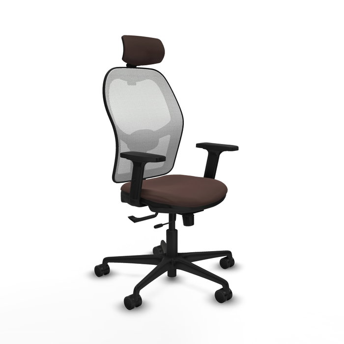 PIQUERAS Y CRESPO Silla de oficina Jorquera con mecanismo Sincro/Traslack, Marrón oscuro y Blanco PIQUERAS Y CRESPO Silla de oficina Jorquera con mecanismo Sincro/Traslack, Marrón oscuro y Blanco