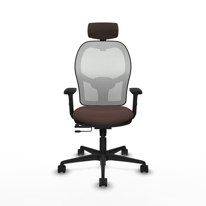 PIQUERAS Y CRESPO Silla de oficina Jorquera con mecanismo Sincro/Traslack, Marrón oscuro y Blanco PIQUERAS Y CRESPO Silla de oficina Jorquera con mecanismo Sincro/Traslack, Marrón oscuro y Blanco