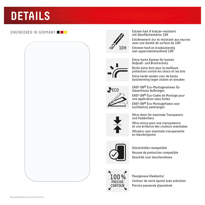 Displex Protector de Pantalla de Vidrio Templado para iPhone 16 Pro Transparente 10H