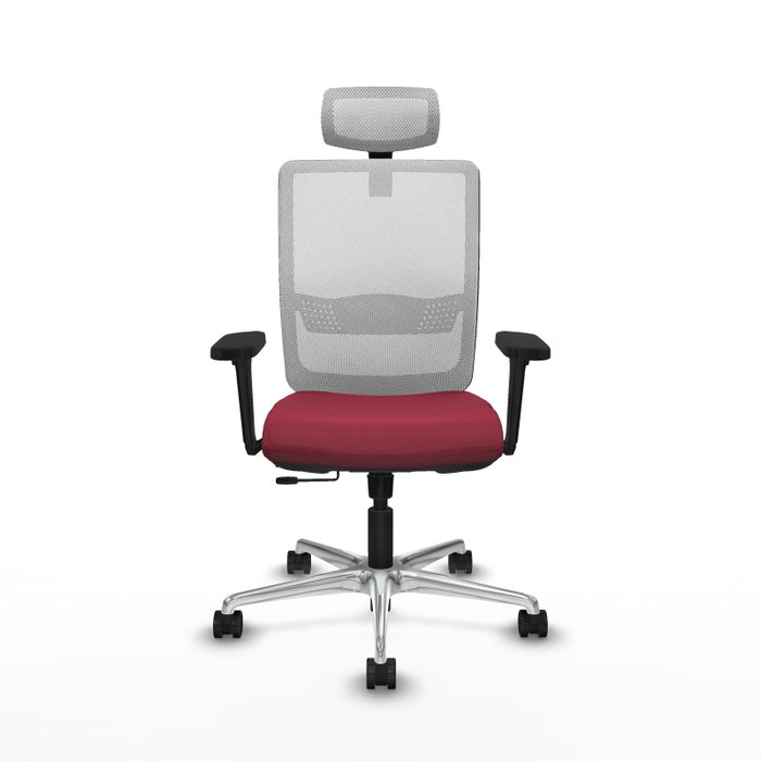 PIQUERAS Y CRESPO Silla de oficina Haches con mecanismo Sincro/Traslack, Granate y Blanco PIQUERAS Y CRESPO Silla de oficina Haches con mecanismo Sincro/Traslack, Granate y Blanco
