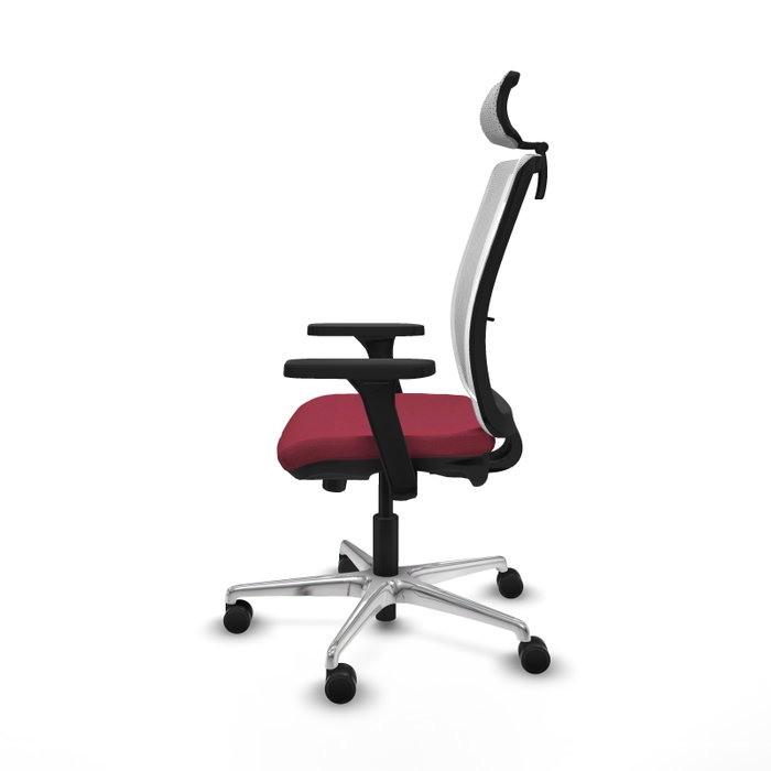 PIQUERAS Y CRESPO Silla de oficina Haches con mecanismo Sincro/Traslack, Granate y Blanco PIQUERAS Y CRESPO Silla de oficina Haches con mecanismo Sincro/Traslack, Granate y Blanco