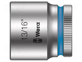 WERA Vaso de 6 ángulos HEX 13/16 de 29 mm con entrada de 3/8 pulgadas