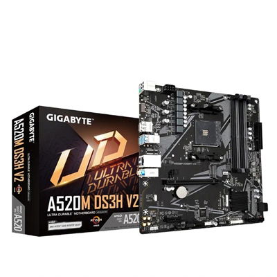 GIGABYTE Placa Base A520M DS3H V2 para CPU AMD Ryzen 5000 AM4, DDR4 4733 MHz, PCIe 3.0, LAN GbE, USB 3.2 Gen 1 GIGABYTE Placa Base A520M DS3H V2 para CPU AMD Ryzen 5000 AM4, DDR4 4733 MHz, PCIe 3.0, LAN GbE, USB 3.2 Gen 1
