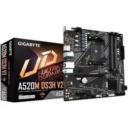 Gigabyte Placa Base A520M DS3H V2 Socket AM4 Micro ATX, DDR4, PCIe 3.0, M.2 NVMe, HDMI 2.1, LAN GbE, Smart Fan 5 - 9MA52M3H2-00-11