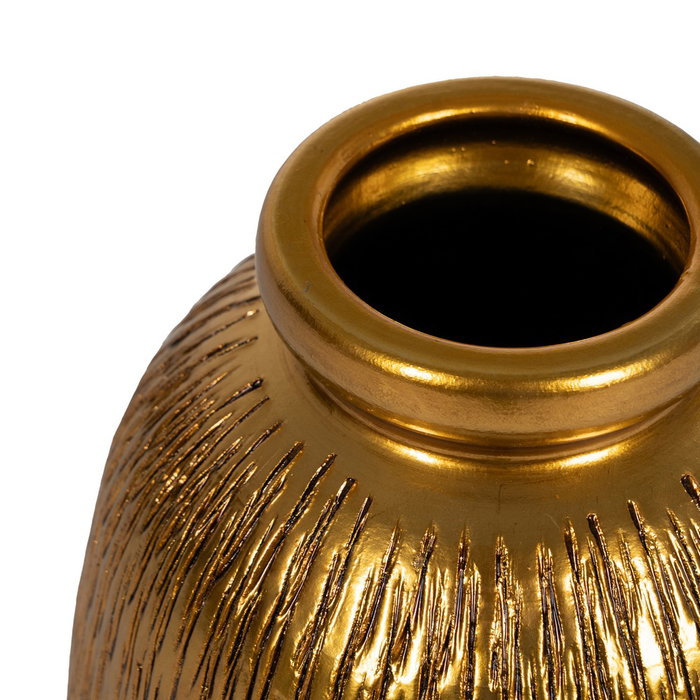 Jarrón Oro Cerámica Decoración 21 X 21 X 30 cm