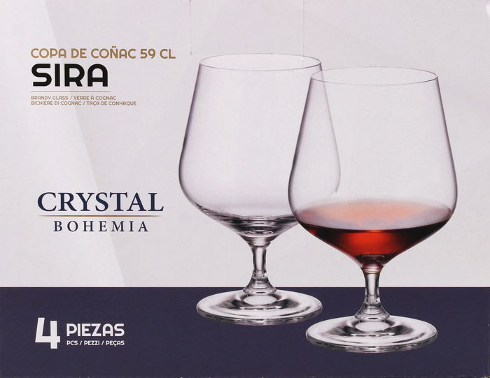 Bohemia Set 4 Copas de Coñac Sira 590cc (6 Cajas)