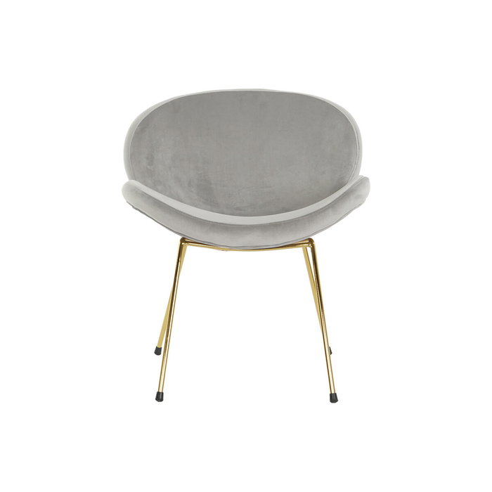 DKD Home Decor Silla de Terciopelo Gris Claro y Dorado