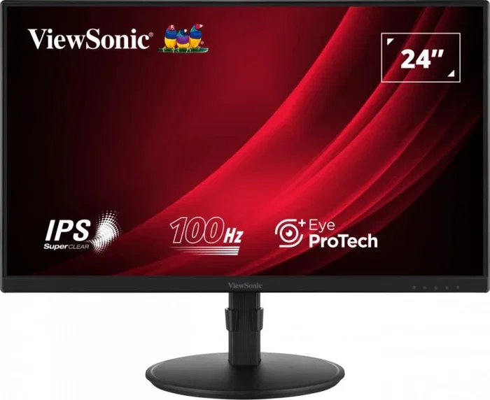 ViewSonic VG2408A Monitor 24 Pulgadas Full HD IPS 100Hz con Altavoces, Ajuste de Altura/Pivote/Giro/Inclinación, HDMI 1.4, DisplayPort 1.2, VGA, VESA 100x100, Negro