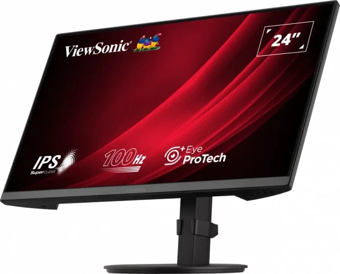 ViewSonic VG2408A Monitor 24 Pulgadas Full HD IPS 100Hz con Altavoces, Ajuste de Altura/Pivote/Giro/Inclinación, HDMI 1.4, DisplayPort 1.2, VGA, VESA 100x100, Negro