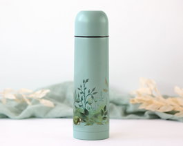 KioKids Termo Little Sauvages Honey 500ml, Térmico Acero Inoxidable, Anti-goteo, Mantiene Frío 24h/Calor 12h, Color Sage, para Líquidos, para Bebés +0 Meses