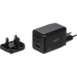 Acer Cargador GaN 100W con 2x USB-C y 1x USB-A y Enchufes EU/UK