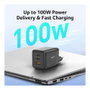 Acer Cargador GaN 100W con 2x USB-C y 1x USB-A y Enchufes EU/UK