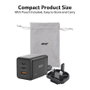 Acer Cargador GaN 100W con 2x USB-C y 1x USB-A y Enchufes EU/UK
