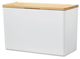 Caja De Almacenamiento Tesa Baboo Autoadhesiva Grande Con Tapa Blanco Con Tapa Bambu