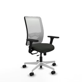 PIQUERAS Y CRESPO Silla de oficina Zulema con mecanismo Sincro/Traslack, Brazos 3D y Malla Blanca