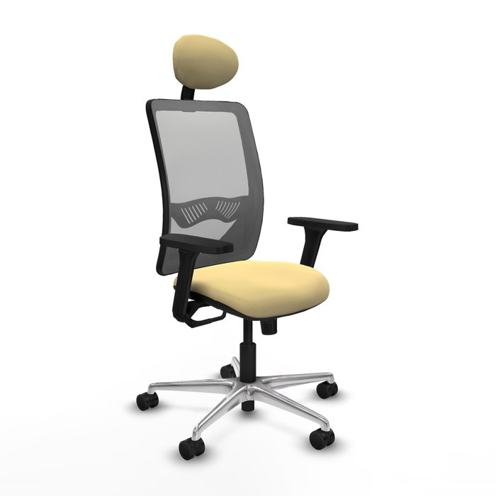 PIQUERAS Y CRESPO Silla de oficina Zulema con mecanismo Sincro, Crema y Gris PIQUERAS Y CRESPO Silla de oficina Zulema con mecanismo Sincro, Crema y Gris